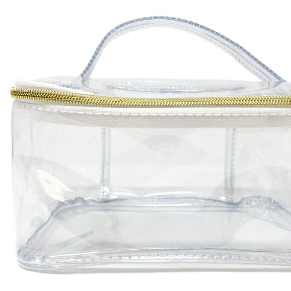 Transparent Cosmetic bag with gold zipper and top handle - Picture 2 of 2